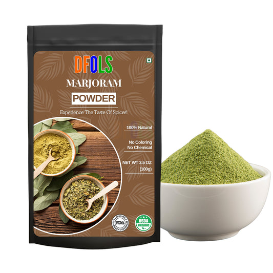 Marjoram Leaves Powder - All Natural Fresh Marjoram Ground - Mediterranean Spice Ideal for Cooking - Vegan & Gluten-Free. - DFOLS