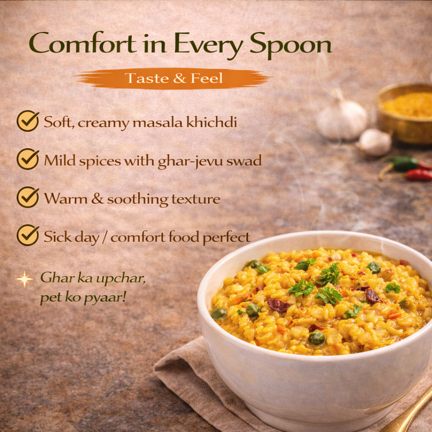 Masala Khichdi | Spiced Rice & Lentil Meal | Ready-to-Eat Heat & Serve | Comforting, Flavorful Indian Dish | Nutritious & Convenient Meal Pack