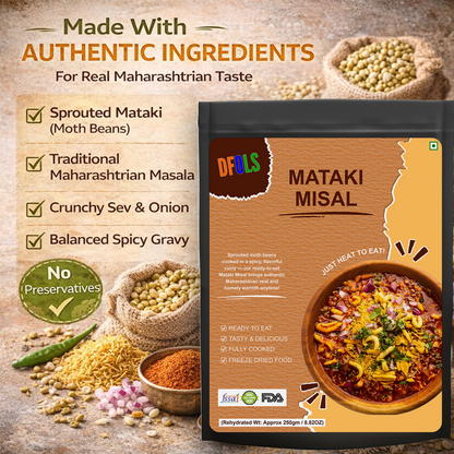 Mataki Misal Ready-to-Eat | Spicy Maharashtrian Sprouted Lentil Curry with Farsan | Authentic Taste, Heat & Serve Meal | High-Protein, Flavor-Rich Indian Snack