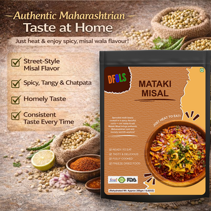 Mataki Misal Ready-to-Eat | Spicy Maharashtrian Sprouted Lentil Curry with Farsan | Authentic Taste, Heat & Serve Meal | High-Protein, Flavor-Rich Indian Snack