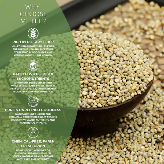 DFOLS Premium Organic Millet | Natural, Non-GMO, Gluten-Free | High Protein, Fiber, Iron & Minerals | Superfood for Digestion, Weight Loss & Heart Health