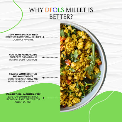 DFOLS Premium Organic Millet | Natural, Non-GMO, Gluten-Free | High Protein, Fiber, Iron & Minerals | Superfood for Digestion, Weight Loss & Heart Health