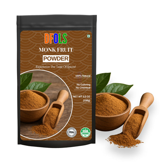 Monk Fruit Powder – Natural Zero-Calorie Sweetener for Baking, Cooking, Keto & Diabetic Diets | Non-GMO, Gluten-Free, Low-Carb Sugar Substitute for Coffee, Tea & Desserts - DFOLS