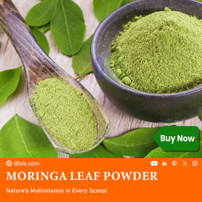 Moringa Powder for Energy & Wellness | Non-GMO, Gluten-Free Superfood | Natural Vitamin-Rich Green Powder for Immunity, Detox, Digestion & Overall Health