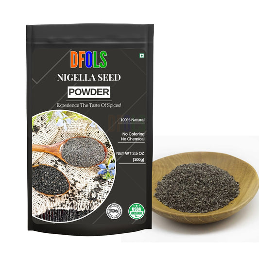 Organic Nigella Seed Powder (Kalonji Powder) – 100% Pure & Natural Black Seed Powder | Premium Quality for Health, Wellness, Immunity Support, Beauty Care & Everyday Cooking Needs - DFOLS