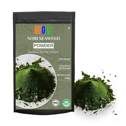 Raw Nori Powder | 100% Pure Green Seaweed Powder | Vegan, Non-GMO, No Additives | Premium Japanese Nori for Cooking, Smoothies, Seasoning & Health Benefits | Natural Sea Vegetable - DFOLS