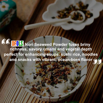 Raw Nori Powder | 100% Pure Green Seaweed Powder | Vegan, Non-GMO, No Additives | Premium Japanese Nori for Cooking, Smoothies, Seasoning & Health Benefits | Natural Sea Vegetable - DFOLS