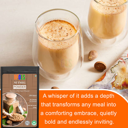 Organic Ground Nutmeg 2.3 oz Jar | Pure, Aromatic & Spicy-Sweet Flavor | USDA Organic | Kosher | Non-GMO | No ETO | Freshly Ground Premium Quality Spice - DFOLS