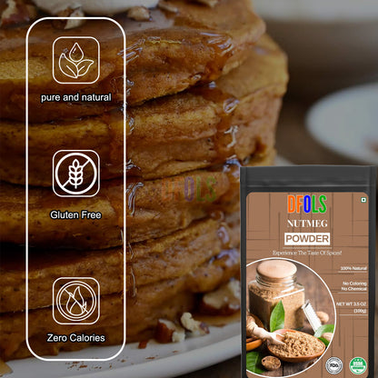 Organic Ground Nutmeg 2.3 oz Jar | Pure, Aromatic & Spicy-Sweet Flavor | USDA Organic | Kosher | Non-GMO | No ETO | Freshly Ground Premium Quality Spice - DFOLS