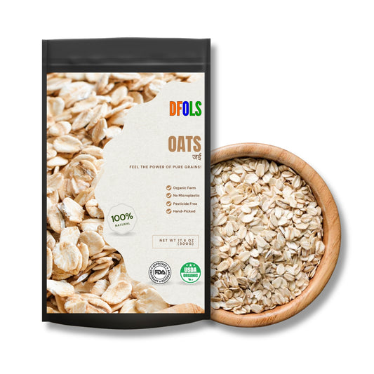 Organic Rolled Oats | Pure Wholegrain, Gluten-Free & Pesticide-Free | Hand-Picked, High-Fiber Oats for Weight Loss, Oatmeal, Muesli, Baking & Healthy Lifestyle