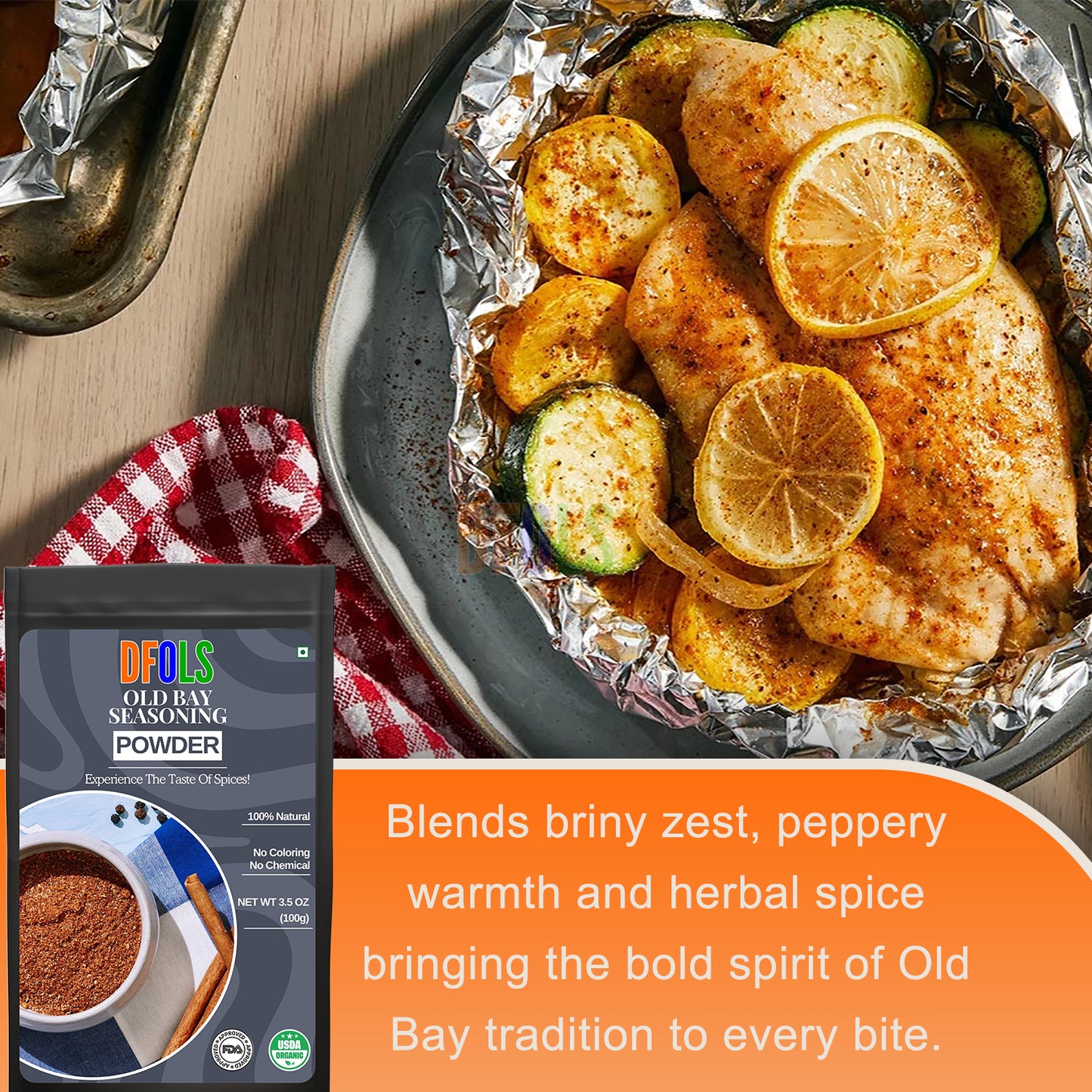 OLD BAY Seasoning, 1 lb All-Purpose Seafood & Meat Spice Blend for Crabs, Shrimp, Chicken, Chowder, Fries & More – Classic Flavor Enhancer for Cooking and Grilling - DFOLS