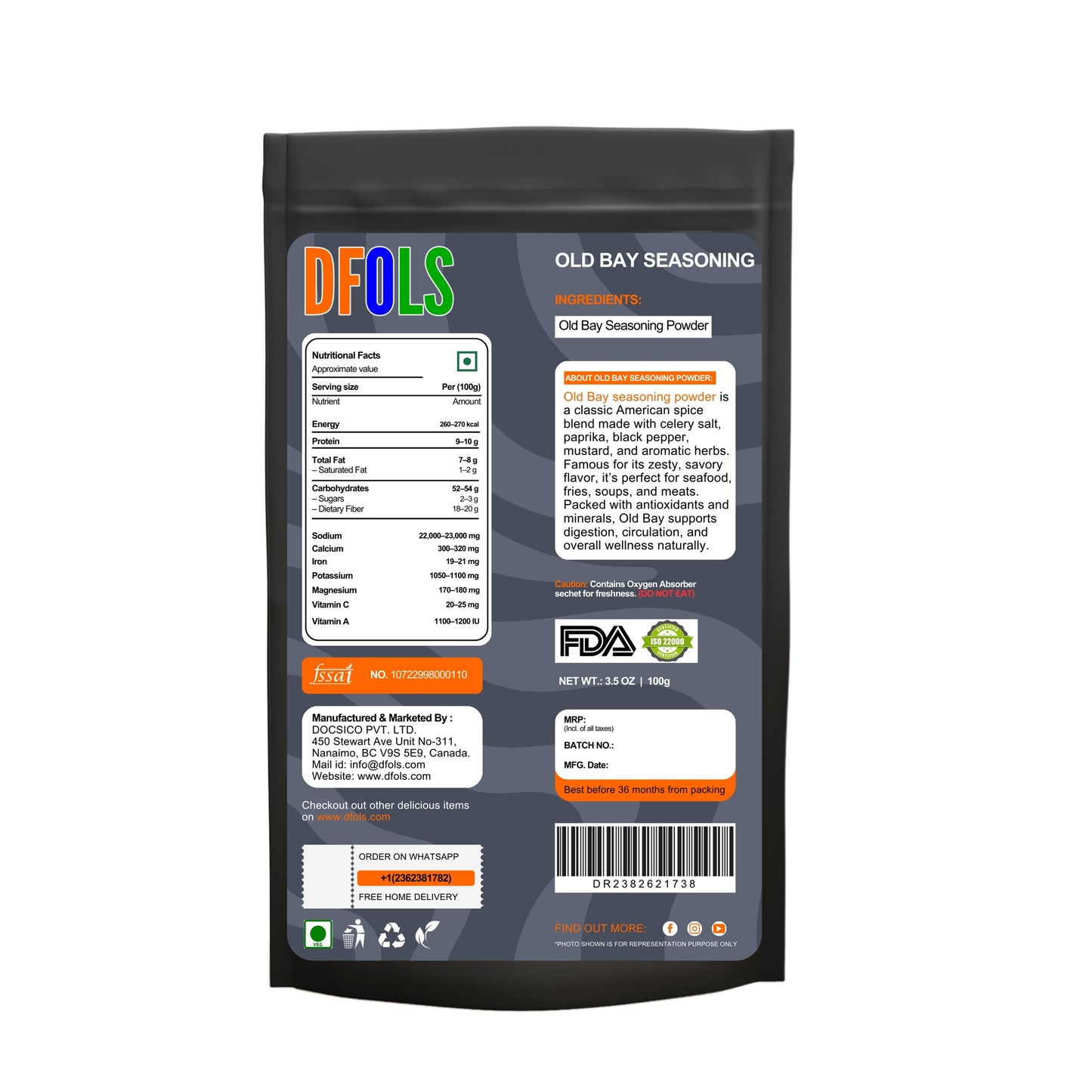 OLD BAY Seasoning, 1 lb All-Purpose Seafood & Meat Spice Blend for Crabs, Shrimp, Chicken, Chowder, Fries & More – Classic Flavor Enhancer for Cooking and Grilling - DFOLS