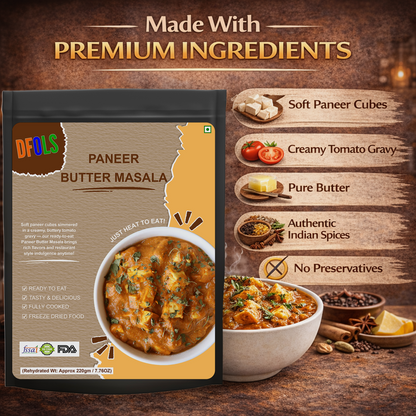 Paneer Butter Masala | Authentic North Indian Curry | Soft Cottage Cheese in Rich & Creamy Tomato Gravy | Ready to Eat | Heat & Serve Meal Pack