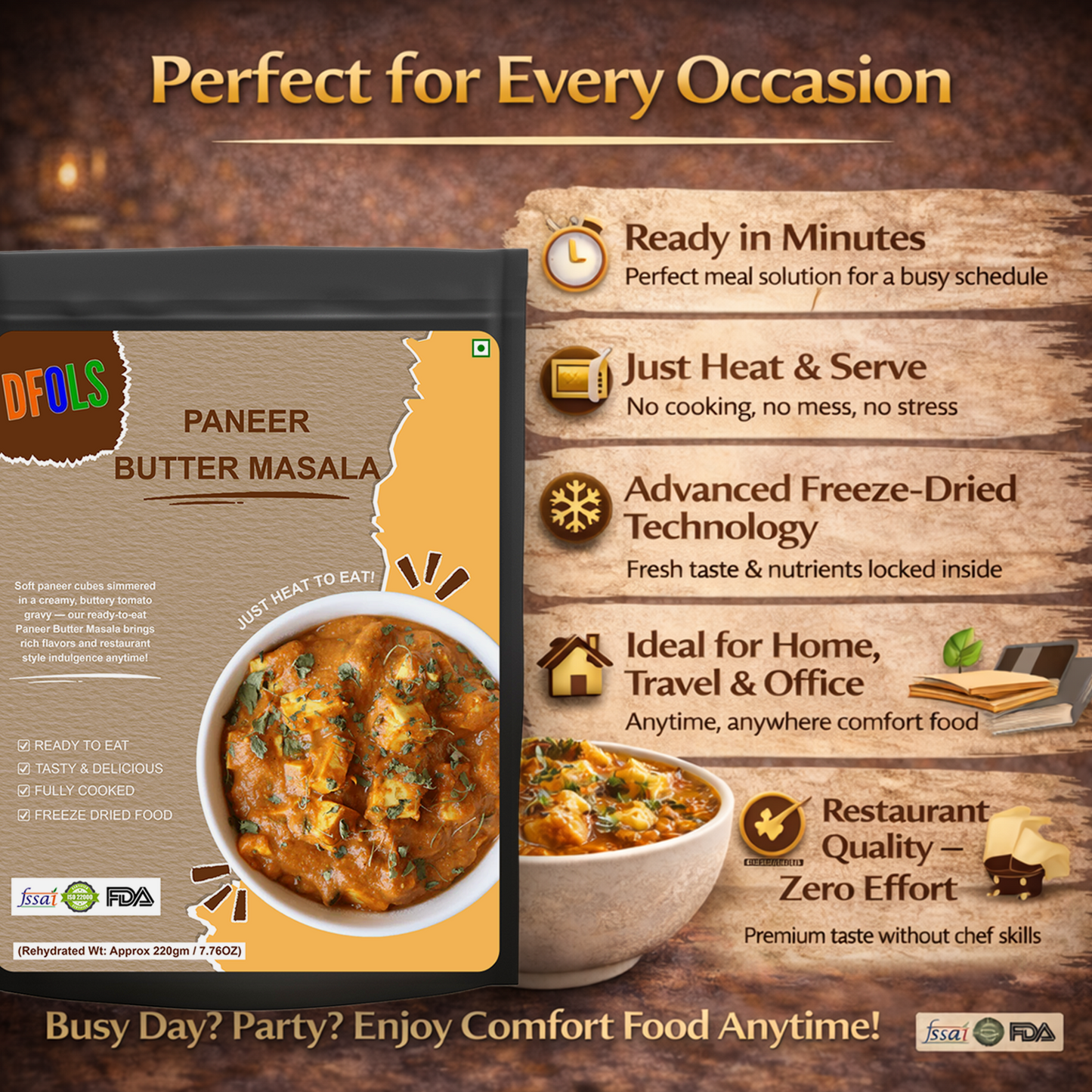 Paneer Butter Masala | Authentic North Indian Curry | Soft Cottage Cheese in Rich & Creamy Tomato Gravy | Ready to Eat | Heat & Serve Meal Pack