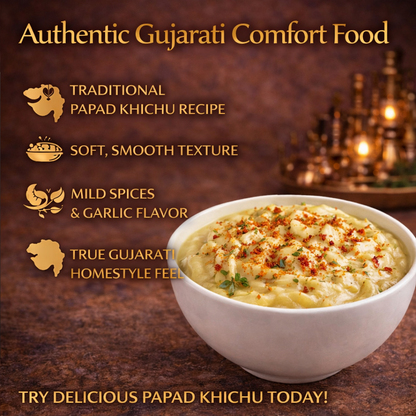 Papad Khichu Mix | Traditional Gujarati Spiced Rice Flour Dough | Authentic Flavor, Easy Heat & Serve Snack | Ready-to-Prepare Gujarati Delicacy