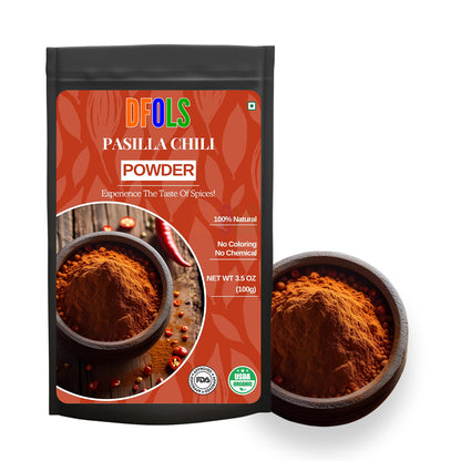 Premium Pasilla Chili Powder – Authentic Smoky & Earthy Mexican Pepper Spice | Ideal for Sauces, Soups, Marinades, Salsas, Tacos & Everyday Cooking - DFOLS