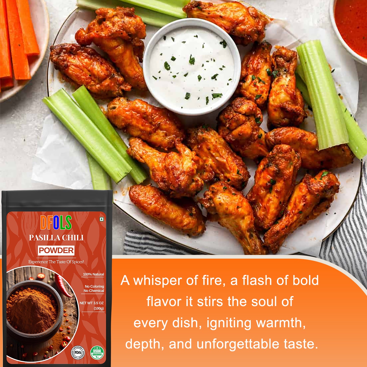 Premium Pasilla Chili Powder – Authentic Smoky & Earthy Mexican Pepper Spice | Ideal for Sauces, Soups, Marinades, Salsas, Tacos & Everyday Cooking - DFOLS