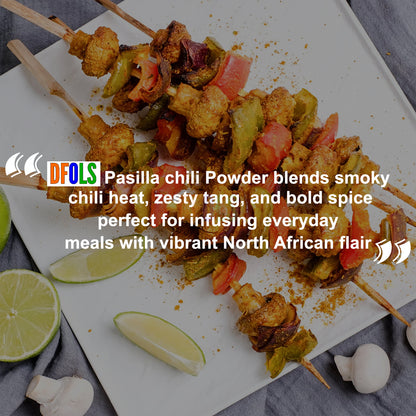 Premium Pasilla Chili Powder – Authentic Smoky & Earthy Mexican Pepper Spice | Ideal for Sauces, Soups, Marinades, Salsas, Tacos & Everyday Cooking - DFOLS