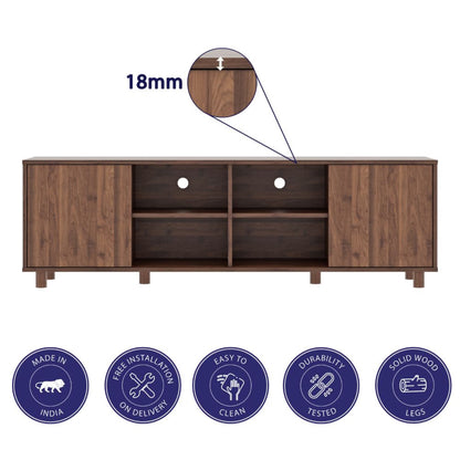 DFOLS Peppa Modern Engineered Wood TV Unit with Storage Cabinet