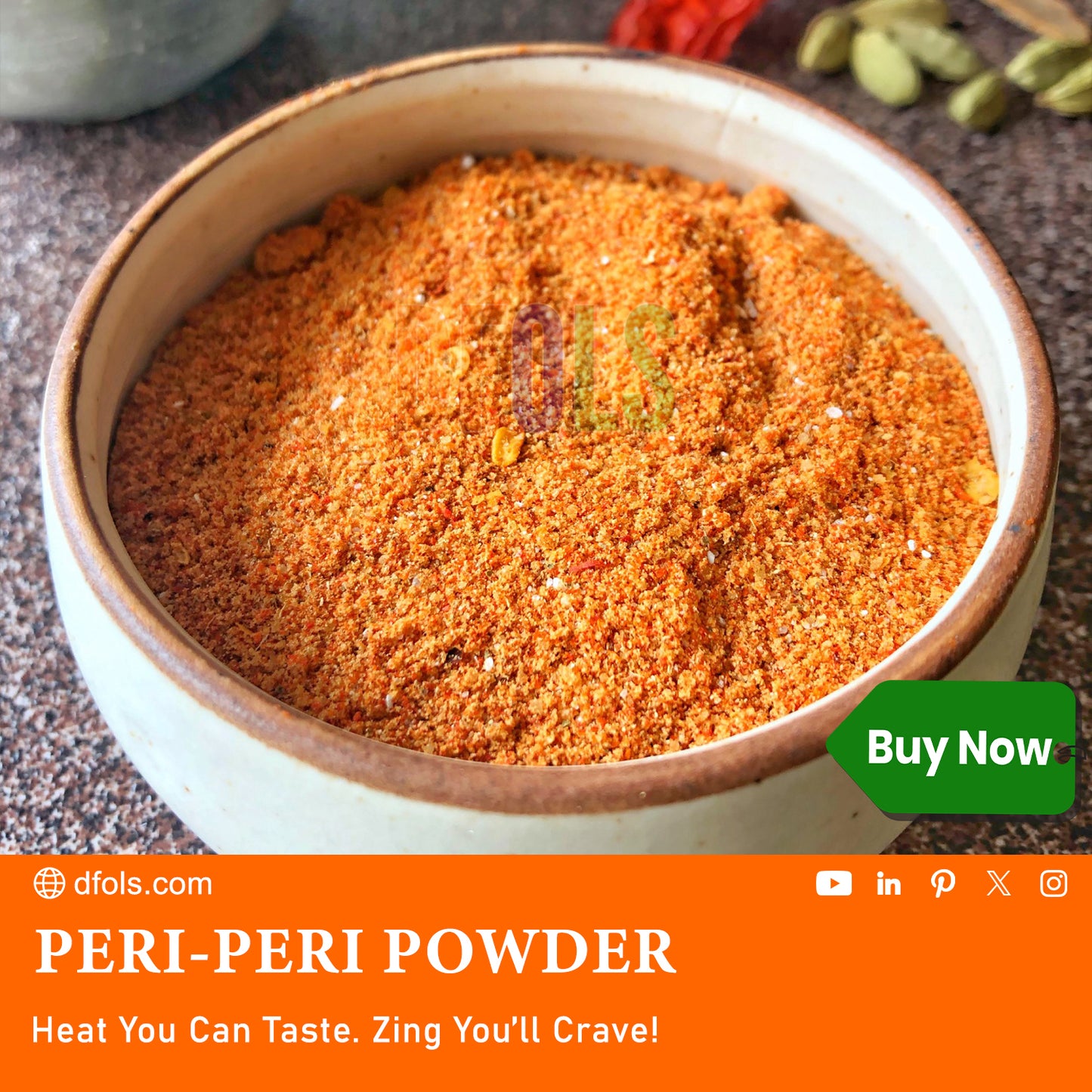 Peri-Peri Powder – Spicy, Smoky Chili Blend for Cooking, Seasoning, and Sauces – Non-GMO & Gluten-Free - DFOLS