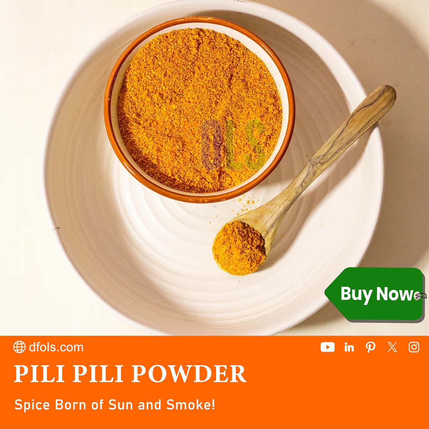Organic Pili Pili Powder | Authentic African Spicy Seasoning | All-Natural, Gluten-Free, No Additives | Bold Heat for Cooking, Grilling, Marinades & Sauces - DFOLS