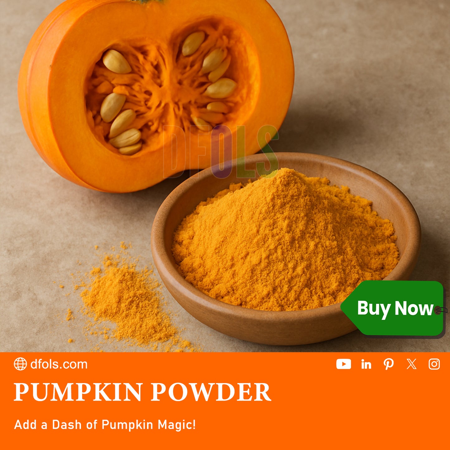 Pumpkin Powder for Cooking & Baking | 100% Natural, Gluten-Free, Keto-Friendly | Rich Flavor for Soups, Smoothies, Breads, Baby Food & Desserts | Vegan, Non-GMO Pantry Essential