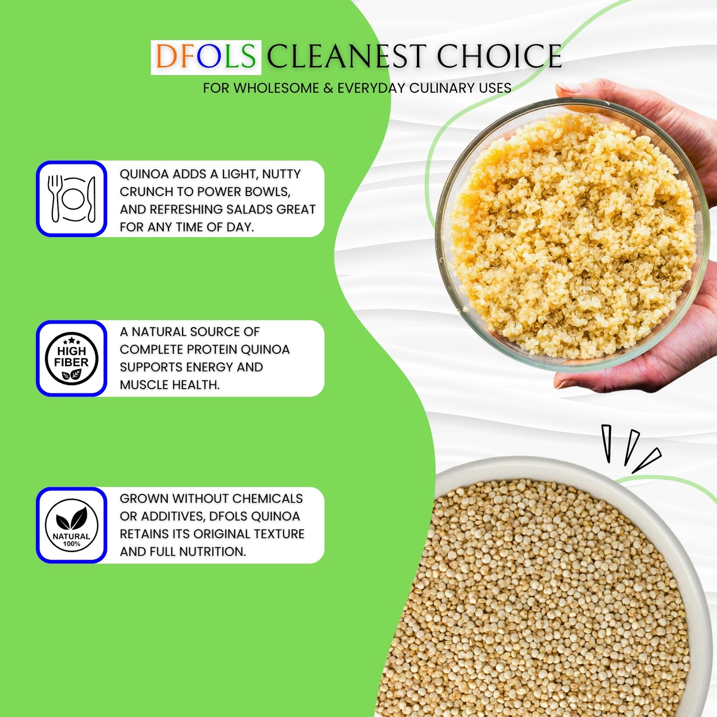 Organic Quinoa | Gluten-Free Superfood | High Protein, High Fiber & Non-GMO | Vegan Whole Grain for Healthy Cooking, Salads, Bowls & Weight Management | Premium Quality