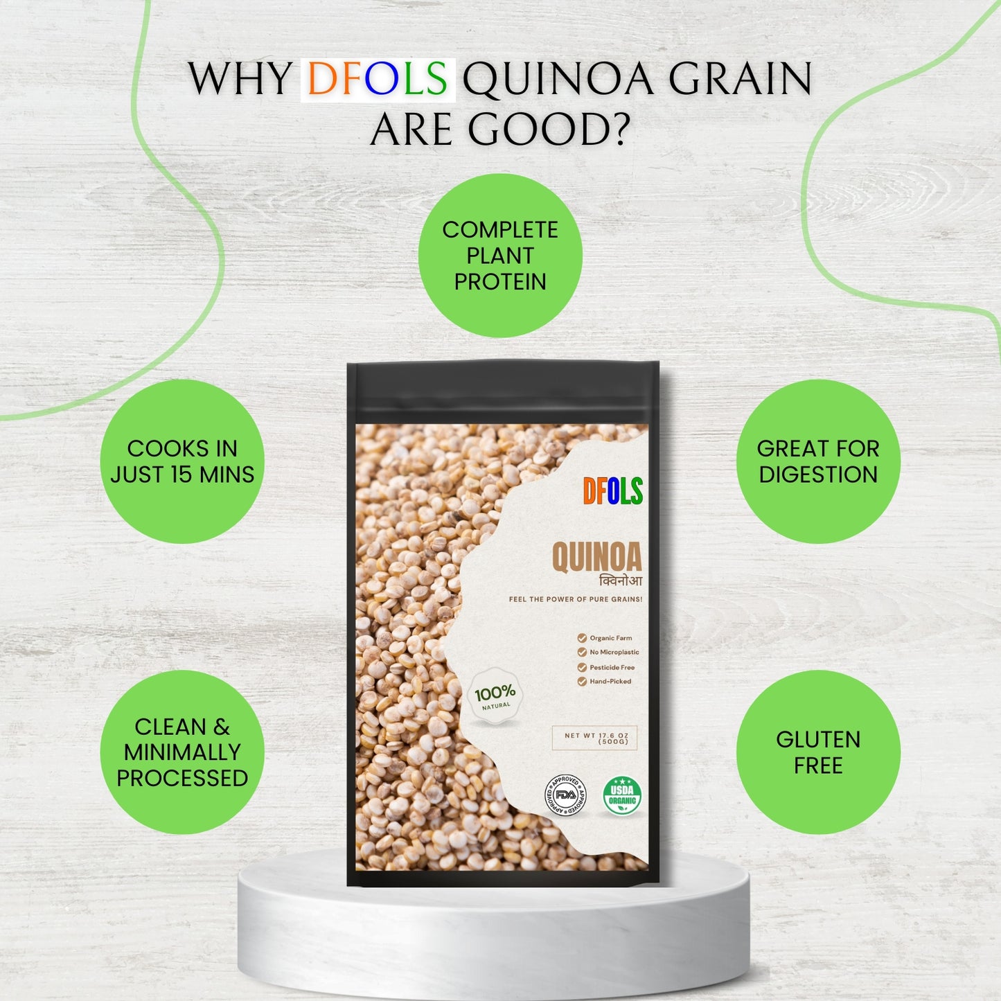 Organic Quinoa | Gluten-Free Superfood | High Protein, High Fiber & Non-GMO | Vegan Whole Grain for Healthy Cooking, Salads, Bowls & Weight Management | Premium Quality