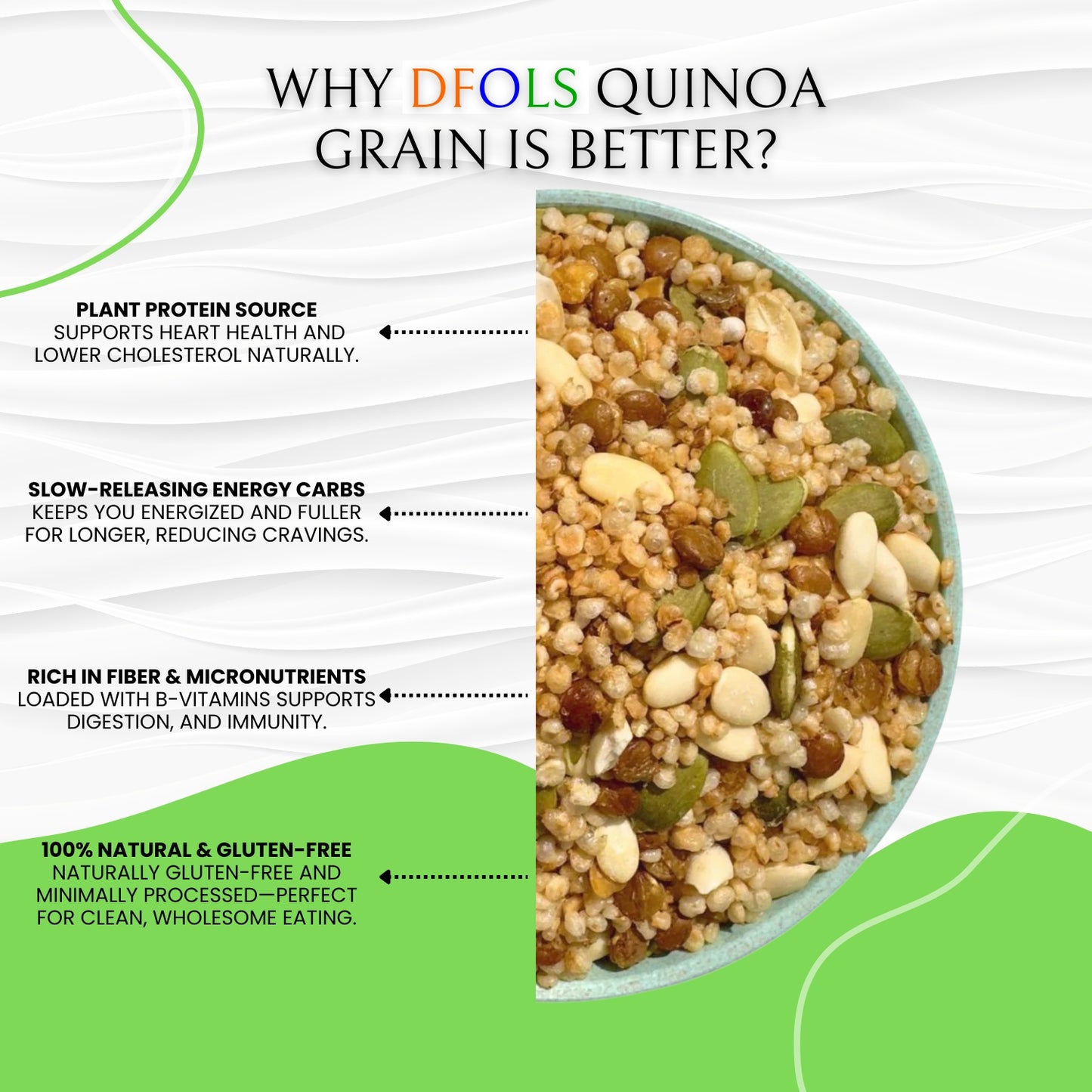 Organic Quinoa | Gluten-Free Superfood | High Protein, High Fiber & Non-GMO | Vegan Whole Grain for Healthy Cooking, Salads, Bowls & Weight Management | Premium Quality