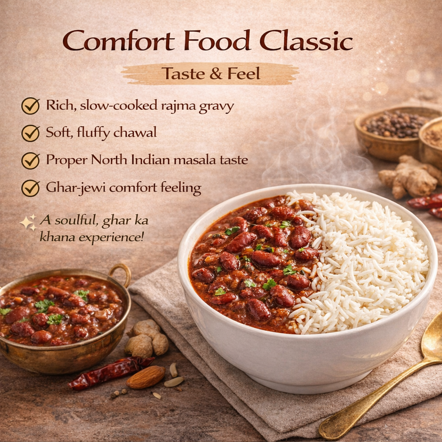 Rajma Chawal Ready-to-Eat Meal | Authentic North Indian Cuisine | Rajma Masala with Steamed Rice | Heat & Serve | Delicious, Hygienic, Convenient Indian Meal