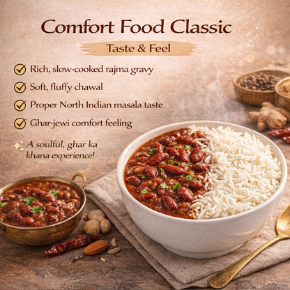 Rajma Chawal Ready-to-Eat Meal | Authentic North Indian Cuisine | Rajma Masala with Steamed Rice | Heat & Serve | Delicious, Hygienic, Convenient Indian Meal