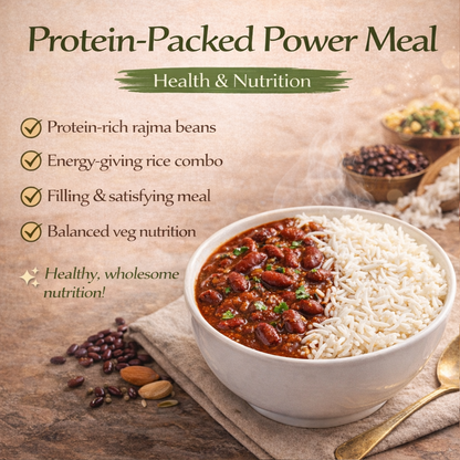 Rajma Chawal Ready-to-Eat Meal | Authentic North Indian Cuisine | Rajma Masala with Steamed Rice | Heat & Serve | Delicious, Hygienic, Convenient Indian Meal