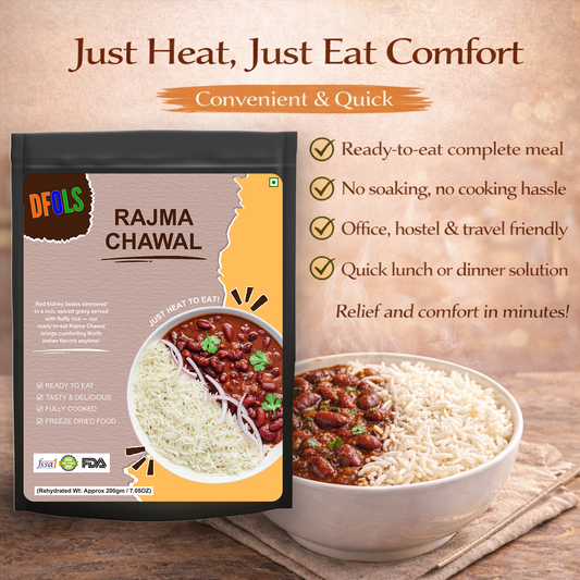 Rajma Chawal Ready-to-Eat Meal | Authentic North Indian Cuisine | Rajma Masala with Steamed Rice | Heat & Serve | Delicious, Hygienic, Convenient Indian Meal