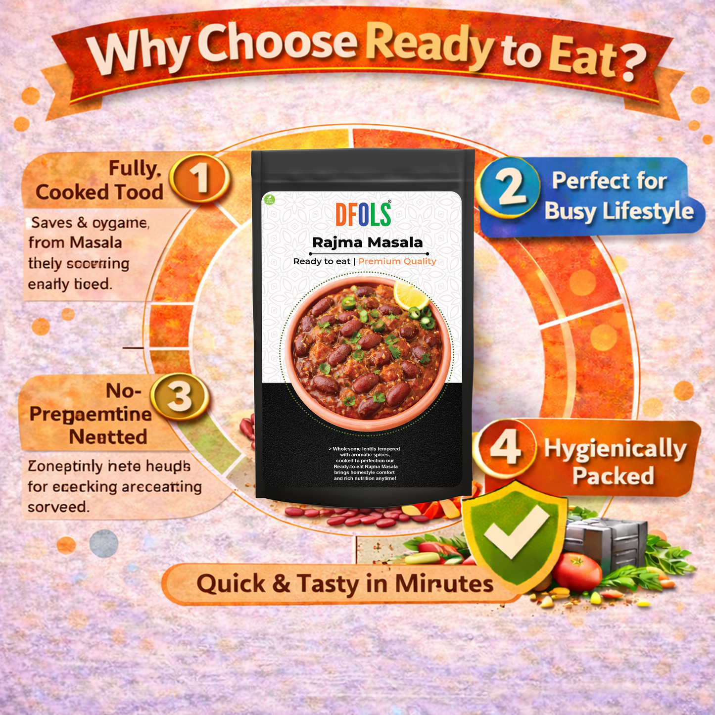 Dfols Rajma Masala Ready to Eat Kidney Bean Curry 0.49lb 7.76oz 220g ラジママサラ