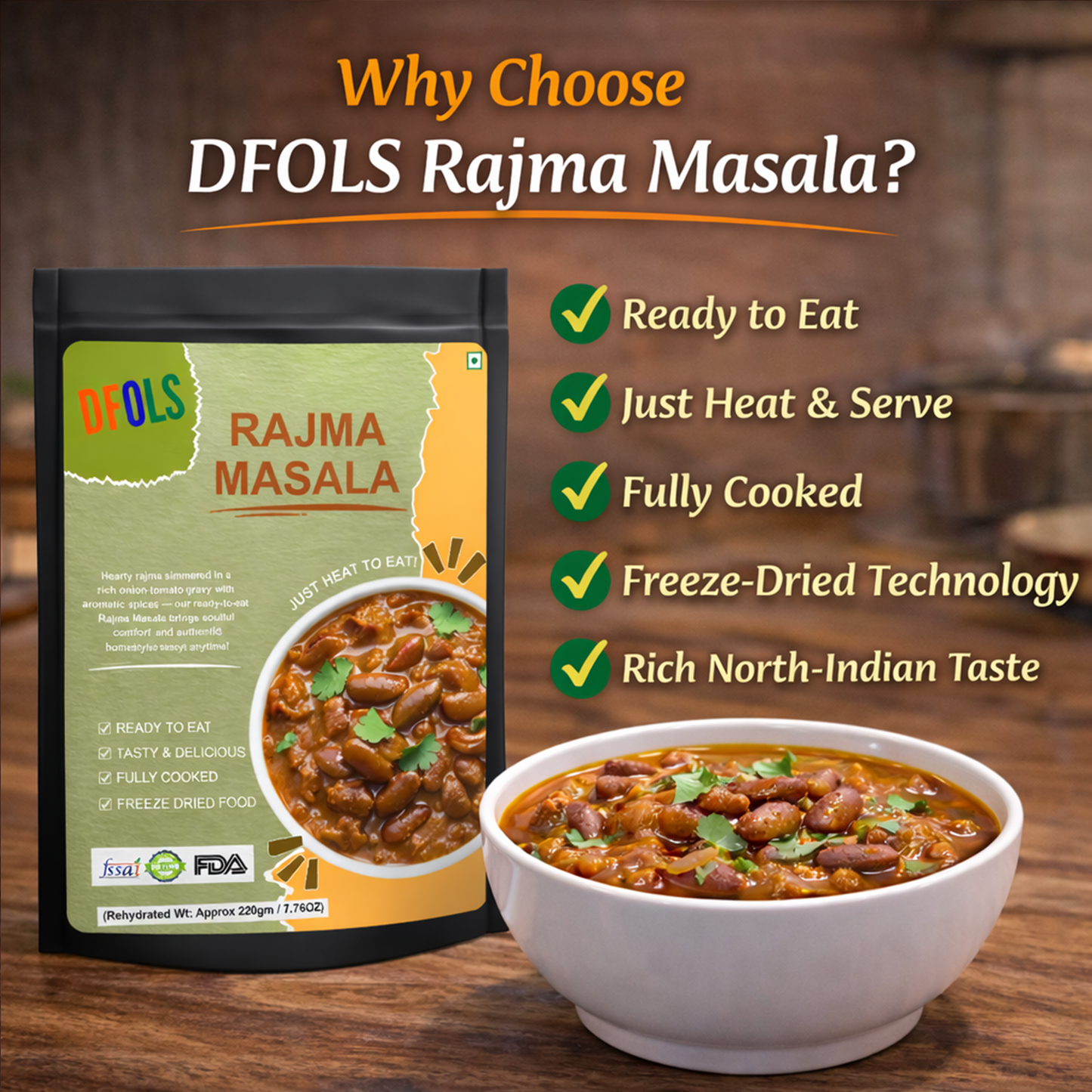 Rajma Masala | Protein-Rich Kidney Bean Curry | Authentic Indian Spices | Ready to Eat | Heat & Serve Meal | Delicious & Nutritious Vegetarian Curry