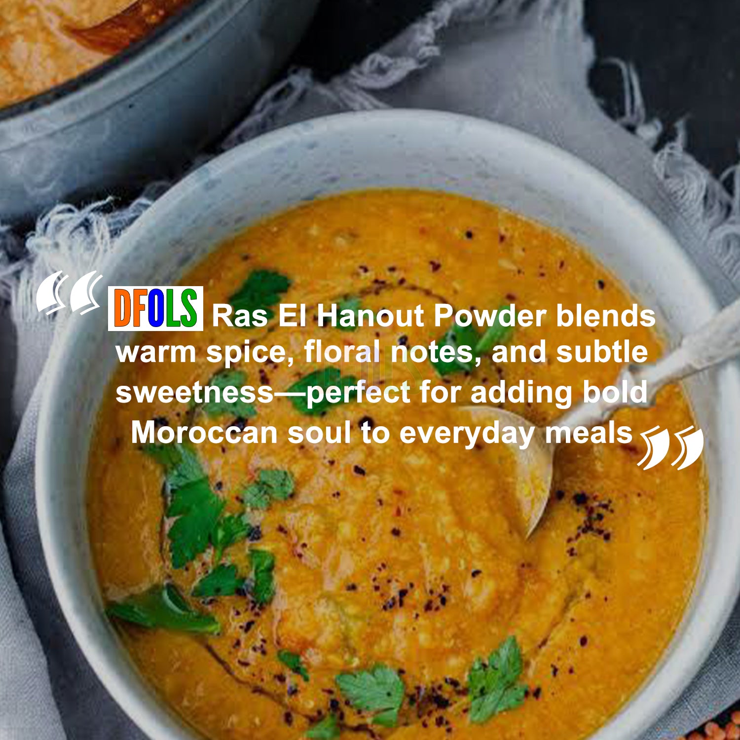 Ras El Hanout Moroccan Spice Blend | Authentic All-Natural Seasoning Powder for Cooking | Aromatic Mix for Meat Rubs, Grilled & Roasted Dishes | Premium Gourmet Spice - DFOLS