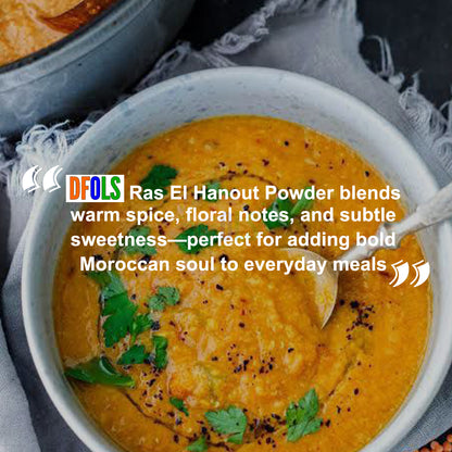 Ras El Hanout Moroccan Spice Blend | Authentic All-Natural Seasoning Powder for Cooking | Aromatic Mix for Meat Rubs, Grilled & Roasted Dishes | Premium Gourmet Spice - DFOLS