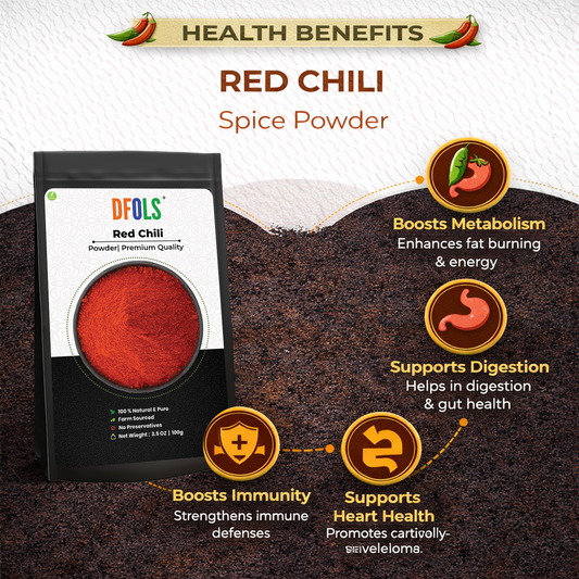 Dfols Chili Powder 100g (3.5oz / 0.22lb) Pure Natural Indian Spice – チリパウダー