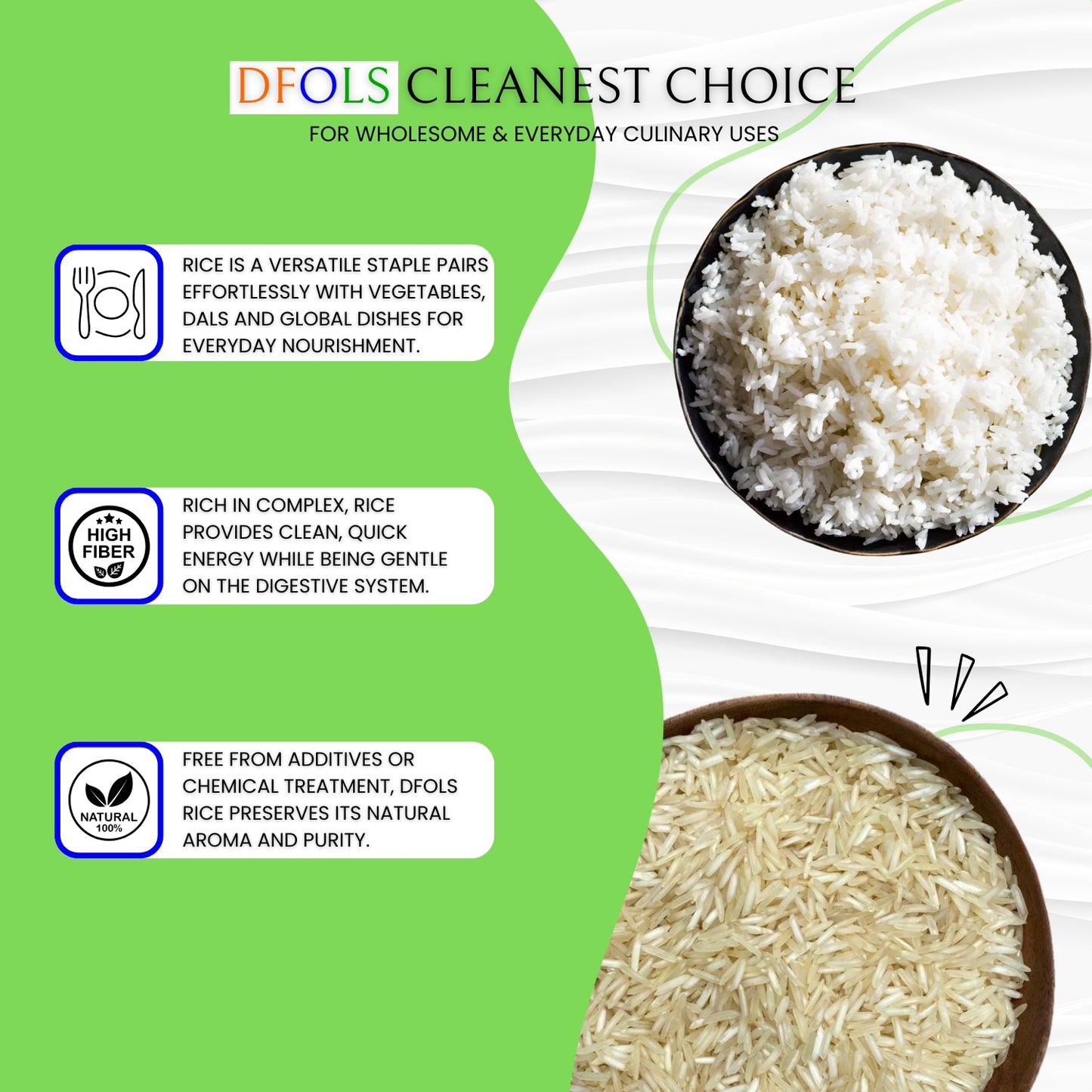 Premium Organic Long Grain Rice | 100% Natural, Gluten-Free, Non-GMO | Pesticide-Free, Hand-Picked Healthy Rice for Daily Meals, Biryani & Clean Eating