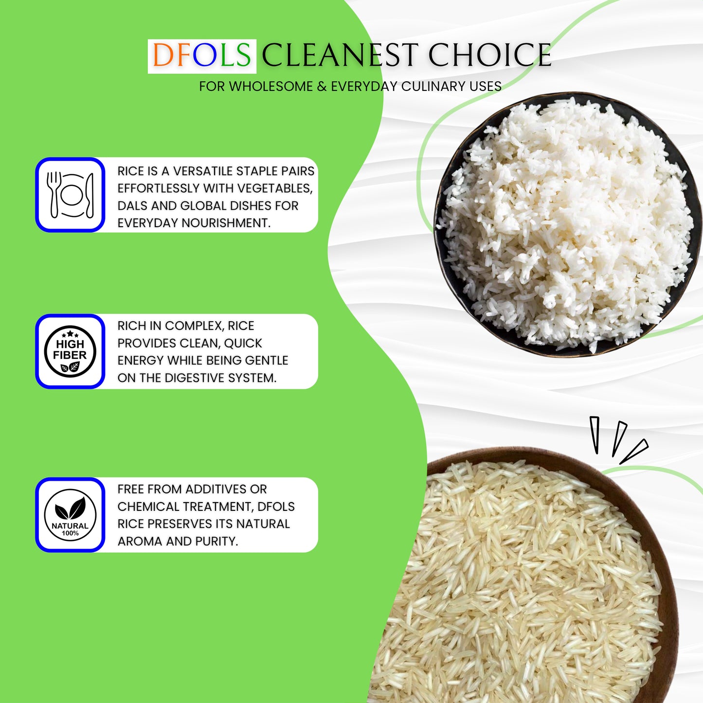 DFOLS Rice Whole Grain Mild Neutral Cooking  0.55lb 8.82oz 250g 米