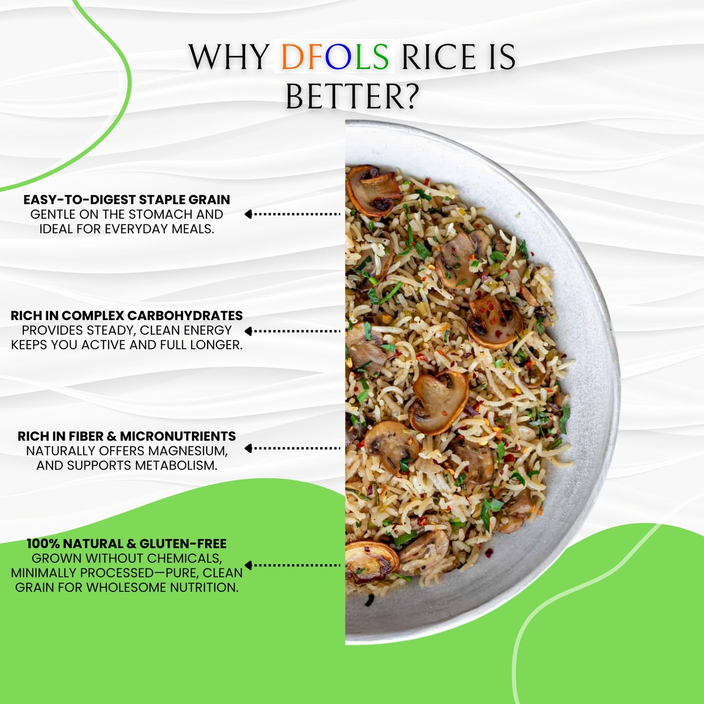 Premium Organic Long Grain Rice | 100% Natural, Gluten-Free, Non-GMO | Pesticide-Free, Hand-Picked Healthy Rice for Daily Meals, Biryani & Clean Eating