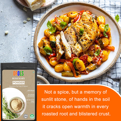 Organic Rosemary Leaf Powder, Natural & Dried Rosemary Leaves Powder - Ideal for Cooking and Baking. - DFOLS