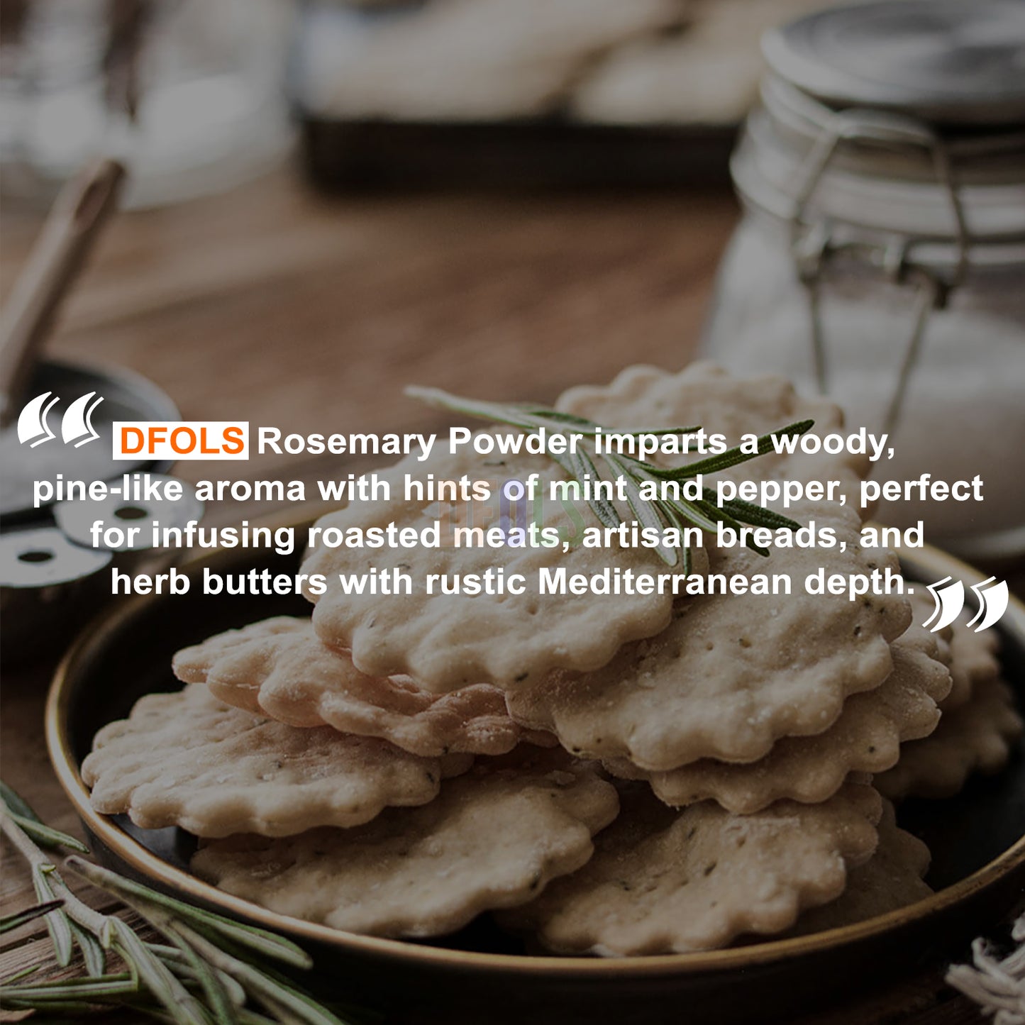 Organic Rosemary Leaf Powder, Natural & Dried Rosemary Leaves Powder - Ideal for Cooking and Baking. - DFOLS