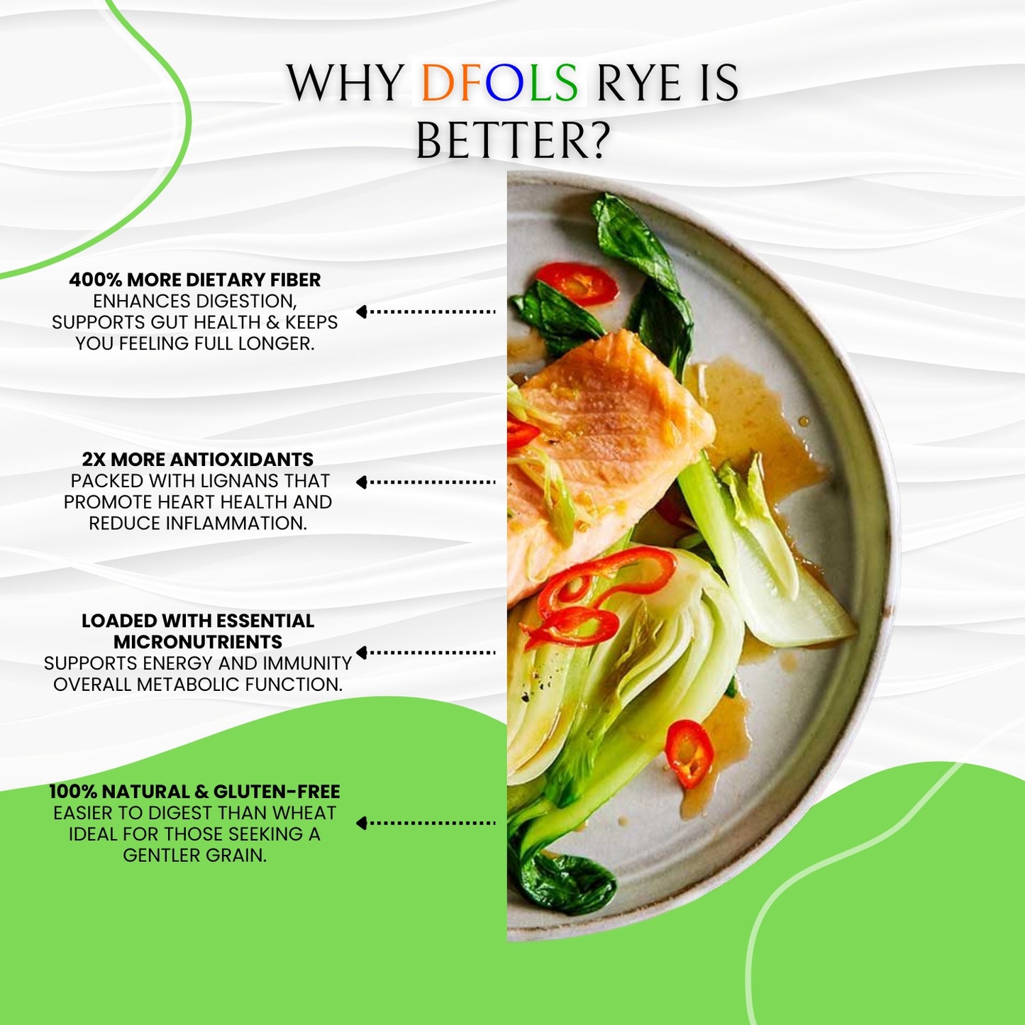 DFOLS Premium Organic Rye | Natural, Non-GMO, Gluten-Free Whole Grain | High Fiber, Protein & Antioxidants | Supports Digestion, Heart Health & Weight Management