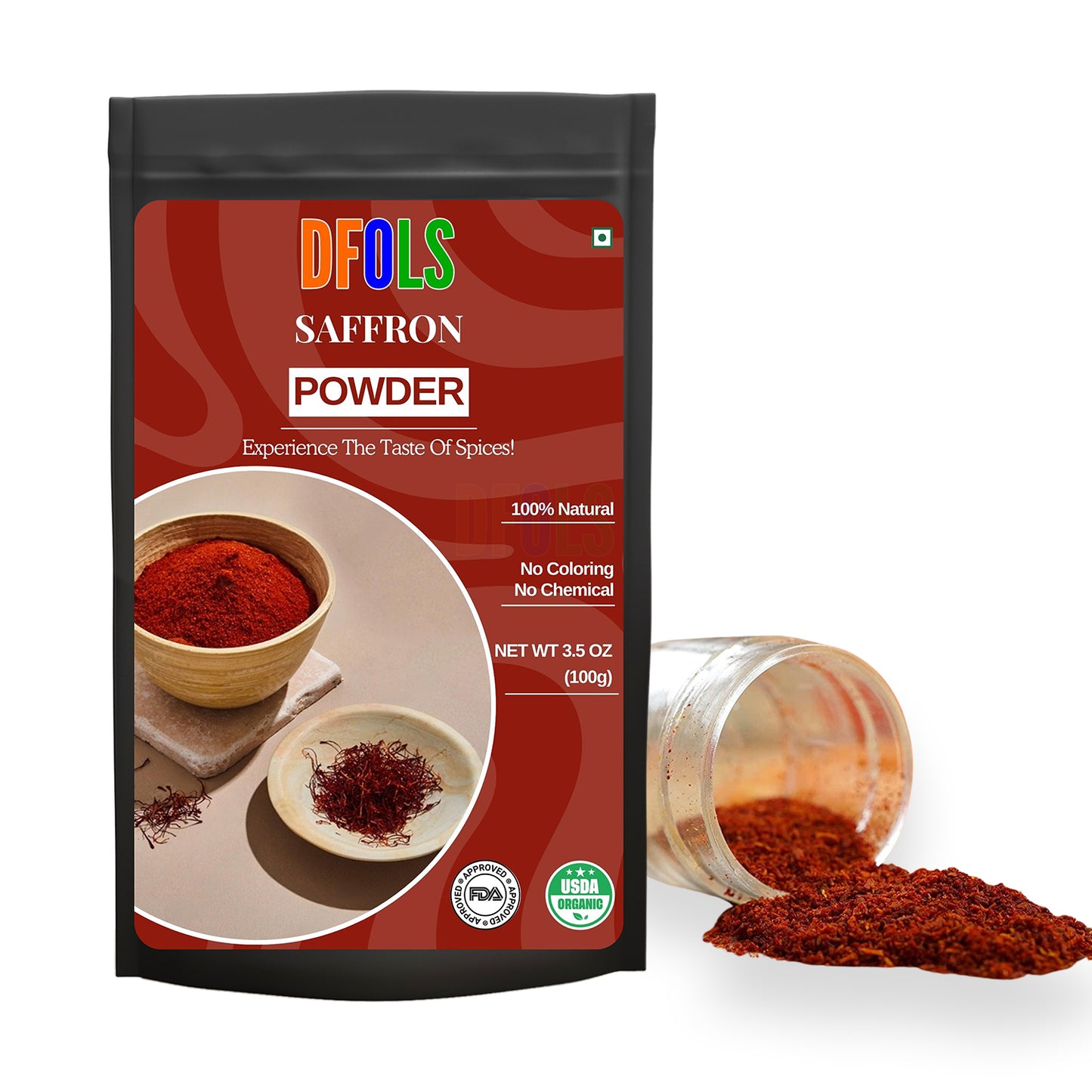 dfols Saffron Powder 100g (3.5oz / 0.22lb) Pure Natural Indian Spice – サフランパウダー