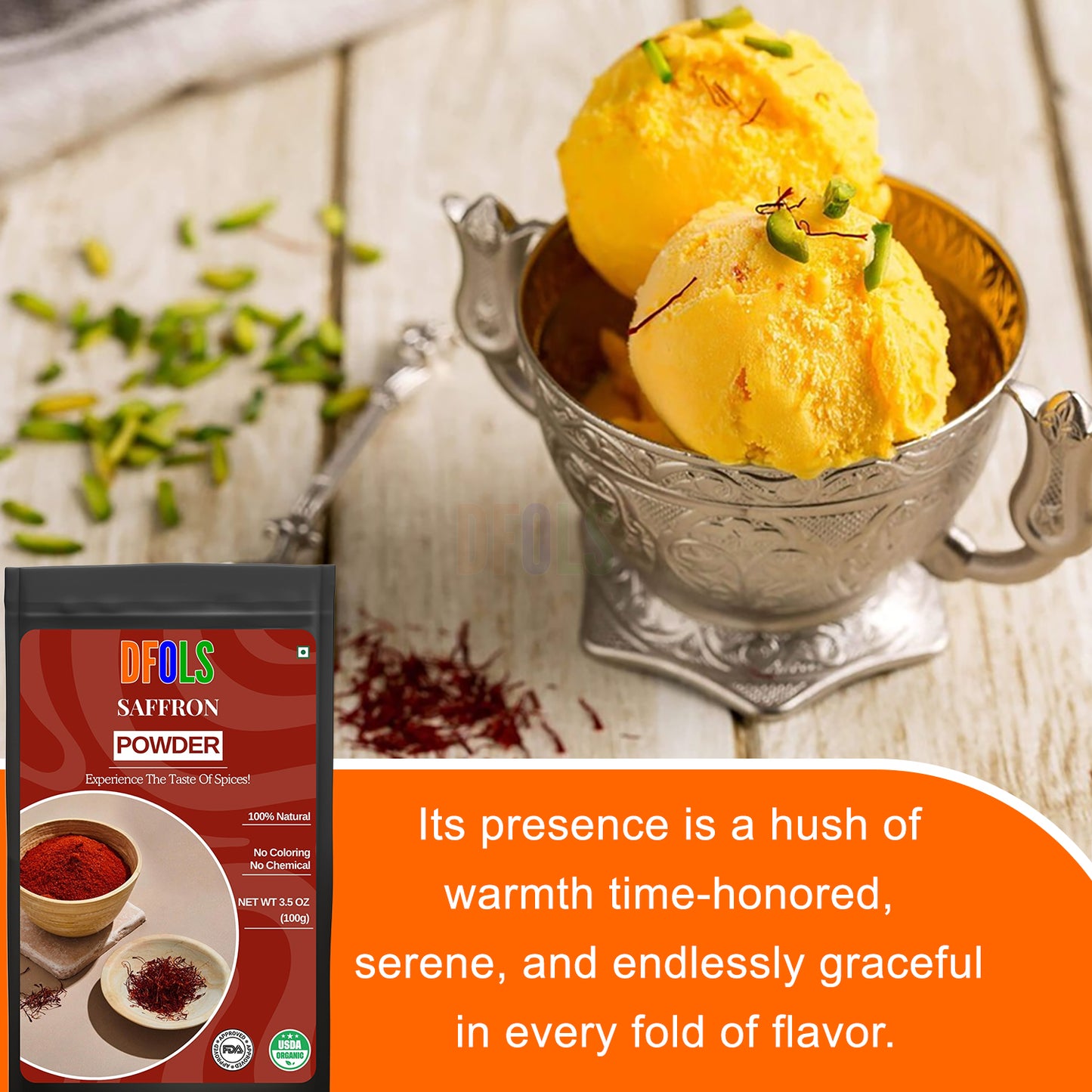 Premium Organic Super Negin Saffron Threads | 100% Pure Red Grade A+ | Non-GMO Certified | Ideal for Tea, Paella, Biryani, Rice, Desserts, Golden Milk, Risotto & Everyday Cooking - DFOLS