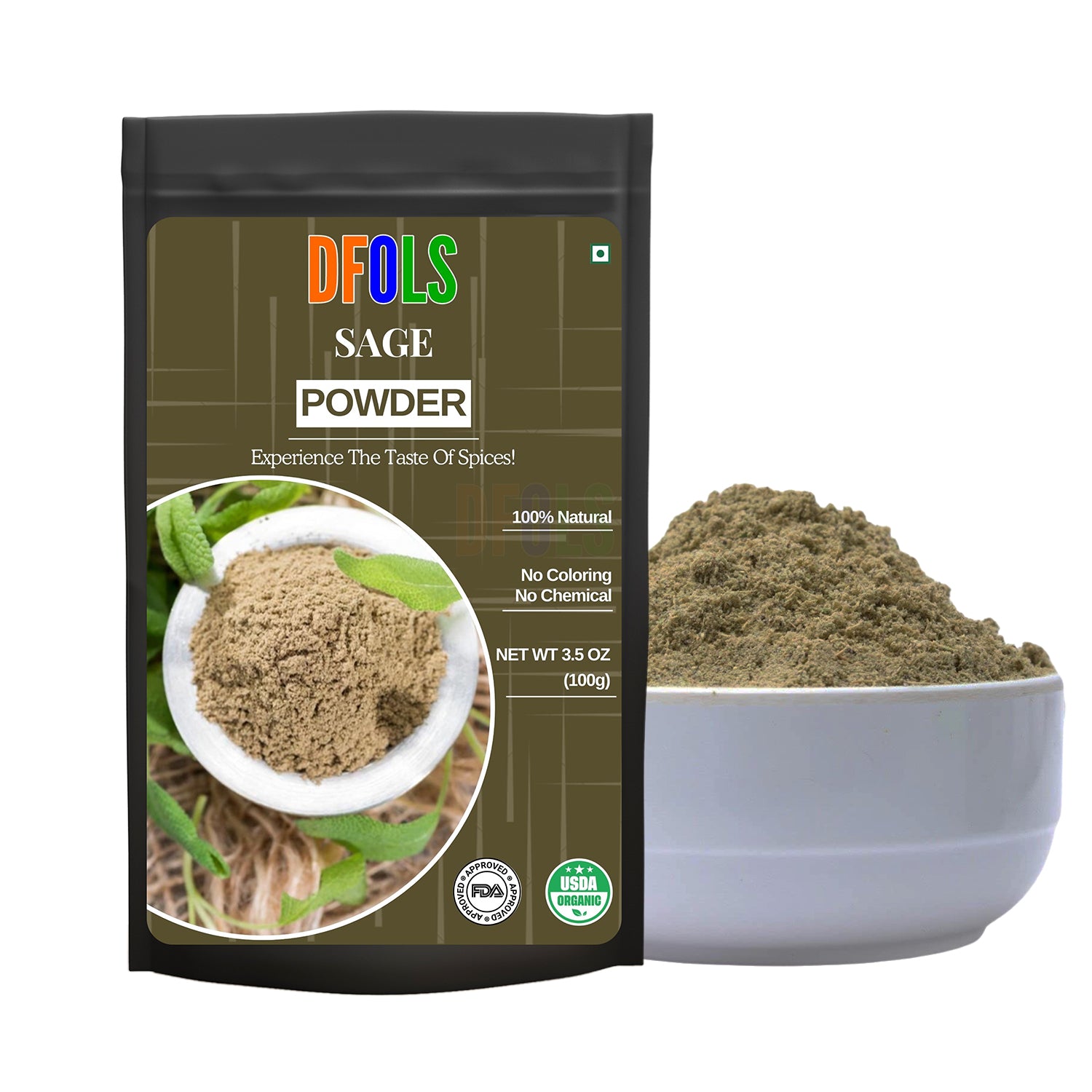 Saga Powder - All-Natural Herbal Powder for Cooking & Wellness - Vegan, Gluten-Free & Freshly Ground. - DFOLS