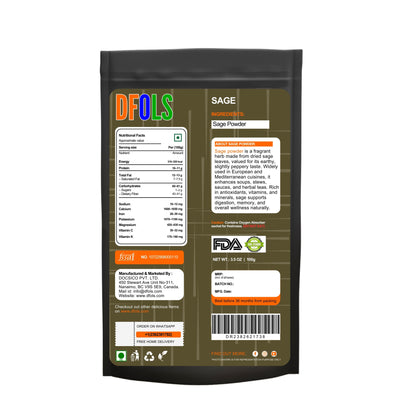 Saga Powder - All-Natural Herbal Powder for Cooking & Wellness - Vegan, Gluten-Free & Freshly Ground. - DFOLS