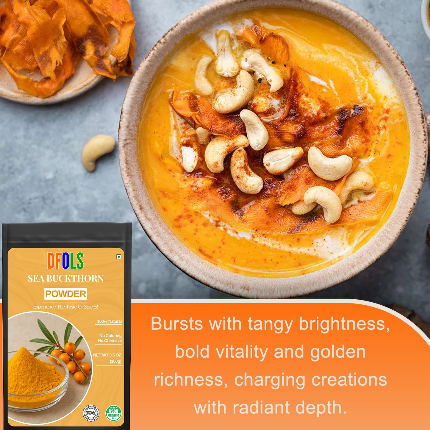 Sea Buckthorn Powder | Natural Immunity Booster | Supports Skin Glow, Heart Health & Digestion | Vitamin-Rich Superfood for Smoothies, Drinks & Daily Wellness