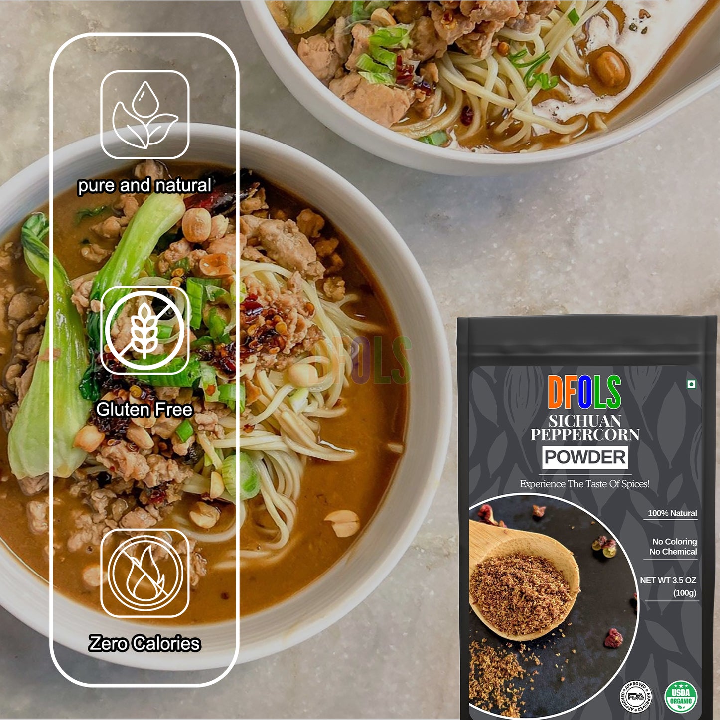 Sichuan Peppercorns , Authentic Szechuan Red Peppercorn, Numbing and Tingle Effect, Less Seeds, Strong Flavor, Essential for Mapo Tofu, Kung Pao Chicken and Asine Cusine. - DFOLS